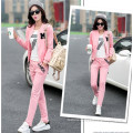 Spring and Autumn new female Korean sweater embroidered two-piece leisure suits